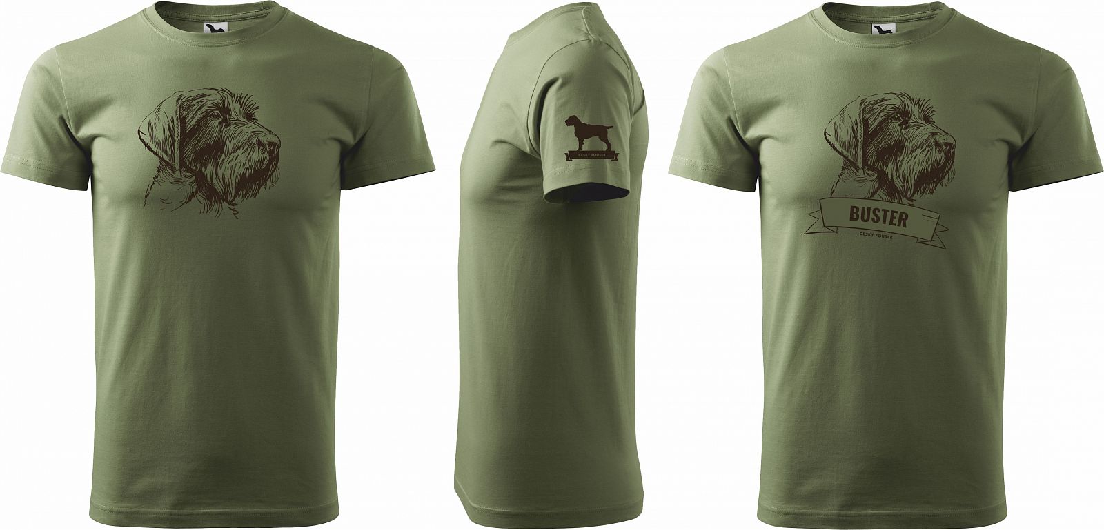 Pánské myslivecké tričko 129 PXT CREATIVE se psem černé, khaki  vel. XL - Obrázek (4) Pánské myslivecké tričko 129 PXT CREATIVE se psem černé, khaki  vel. XL - Obrázek (4)